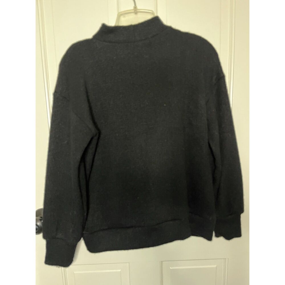 LOFT Outlet Black Mock Neck Sweater XS Relaxed Balloon Sleeve Pullover